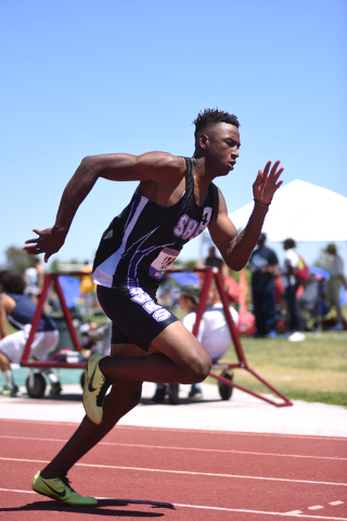 Silverado’s Zakee Washington competes in the boys 400-meter dash at the Sunrise Region ...