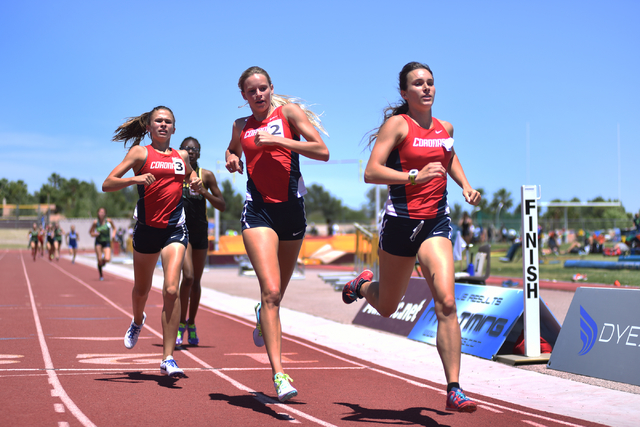 Coronado teammates win one two three from right, Catherine Sanders, Linnea Salts, Caitlin Sh ...