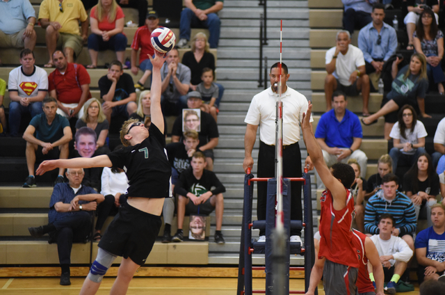 Palo Verde’s Grant Tingey (7) hits the ball against Arbor View during the Sunset Regio ...