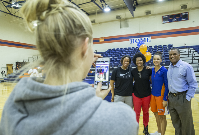 Sherry Washington, Skylar Jackson, Teena Baxter and Kevin Hixon pose for a photo during an e ...