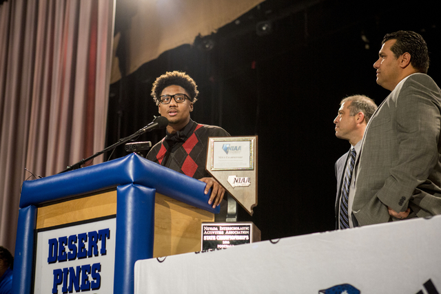 Senior Marckell Grayson announces his decision to play college football for UNLV, Desert Pin ...