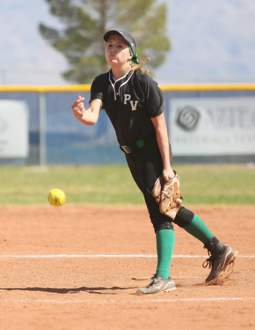 Palo Verde’s Haylee Lupinetti pitches against Centennial on Saturday. Centennial won, ...