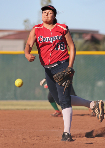 Coronado’s Jillian James pitches during a softball game against Rancho at Coronado Hig ...