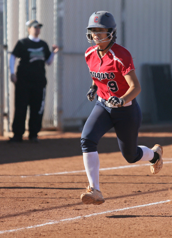 Coronado’s Basia Query runs home during a softball game against Rancho at Coronado Hig ...