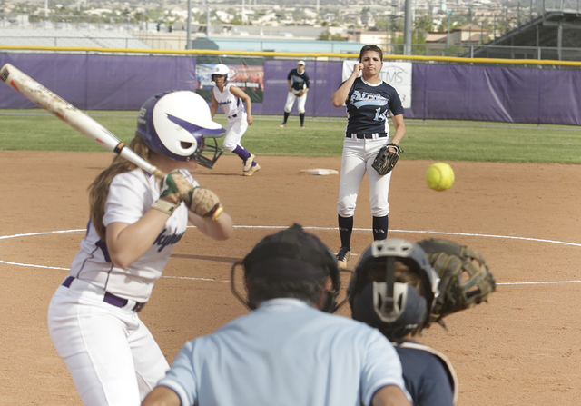 Foothill High pitcher Sarah Penksa delivers against Silverado’s Alexa Ostolaza during ...