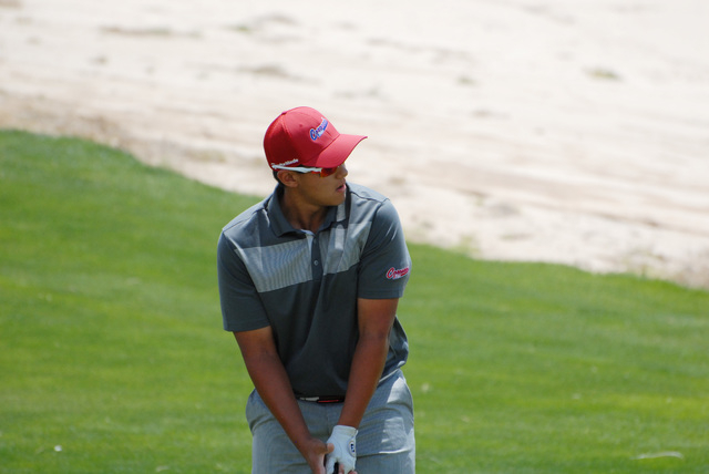 Coronado’s Bradley Keyer lines up a shot during the Division I state golf tournament o ...