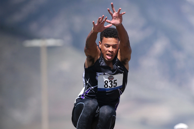 Silverado’s Matthew Arnold wins the DI triple jump event with a 48 feet, 4 1/4 inch j ...