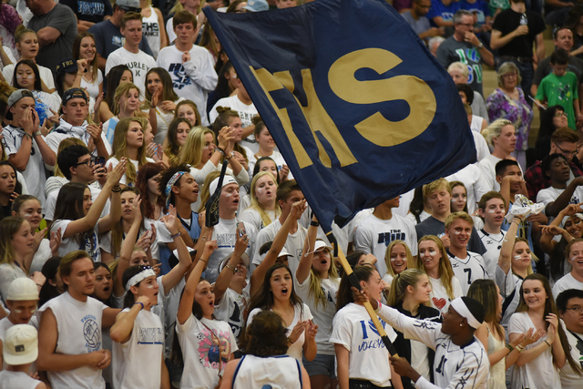 Foothill High School fans cheer their team against Green Valley during their Division I stat ...