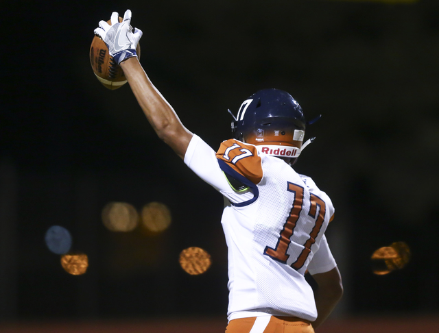 Legacy’s Davick Clark (17) runs the ball to score a touchdown against Sierra Vista dur ...