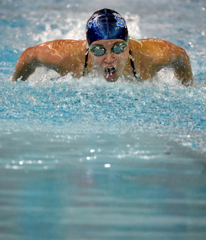 Sierra Vista swimmer Isabella Green swims the butterfly leg of her 200 meter individual medl ...