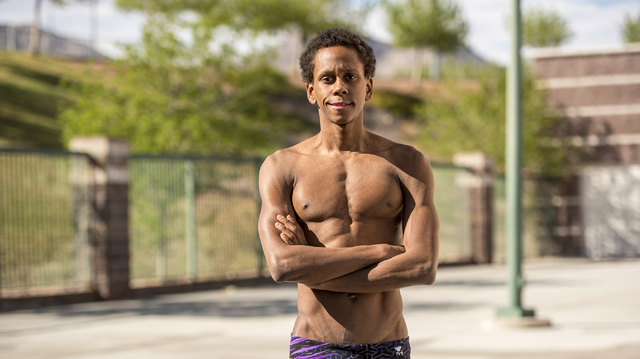 Durango High School swimmer Nicholas McDowell poses for a photo at the Pavilion Center Pool ...