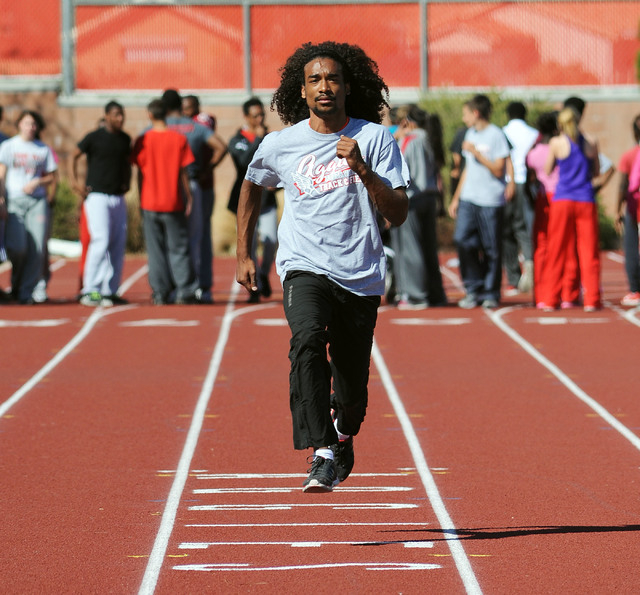 Arbor View senior sprinter Ivy Dobson, shown at practice Monday, said he plans to dethrone B ...