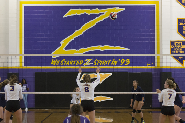 Durango plays a match against Shadow Ridge during a Sunset Region girls volleyball semifinal ...