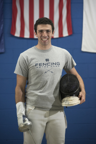 Bishop Gorman fencer Zachary Zeller poses for a portrait inside the Fencing Academy of Nevad ...