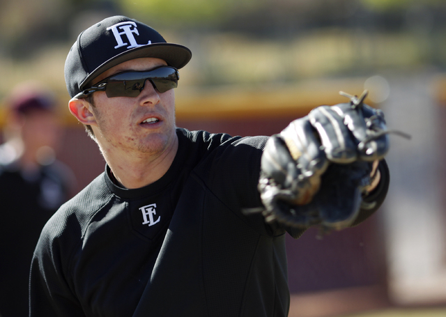 Faith Lutheran pitcher Erich Uelmen practices on Tuesday. The Cal Poly signee was 4-2 with a ...