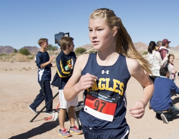 Boulder City’s Siera Selinger won the Southern Region meet last year. (Daniel Clark/La ...