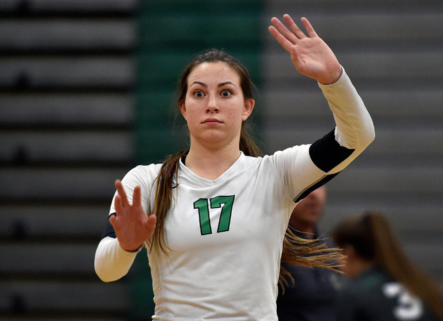 Palo Verde’s Makaya Truman calls a play against Faith Lutheran during a high school vo ...