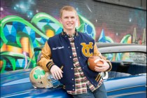 Stetson Stallworth poses during his senior football season at Yuma Catholic High School in Y ...