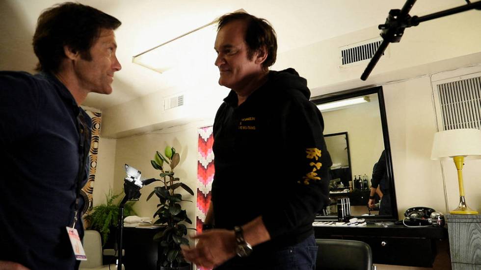 Anthony DiMaria, left, interviews writer-director Quentin Tarantino for his "Sebring" documenta ...