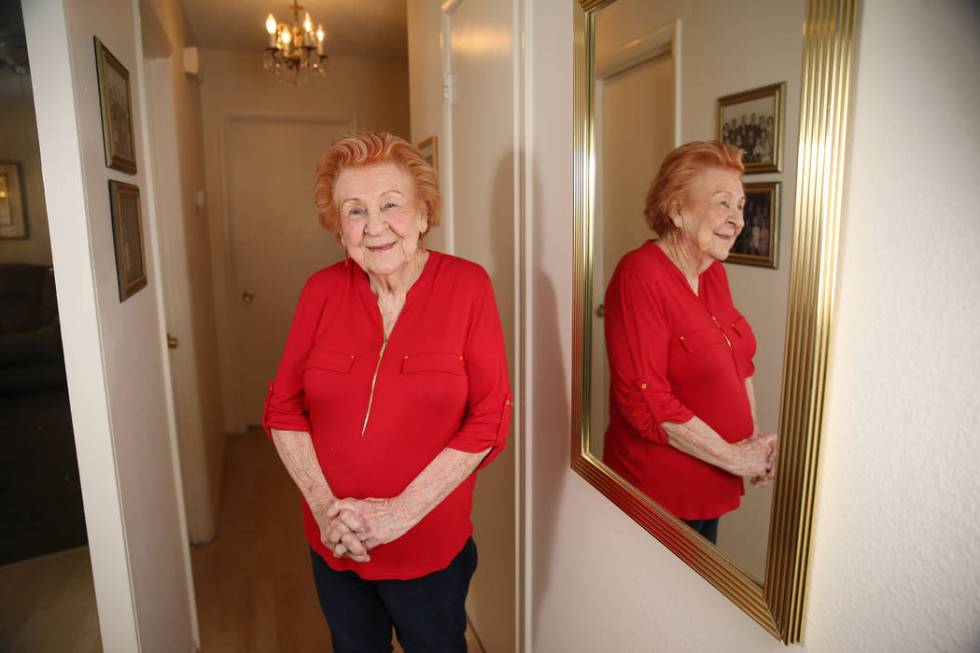 Etta Baykara, 91, at her home in Las Vegas, Tuesday, July 30, 2019. Baykara, who plays accordio ...