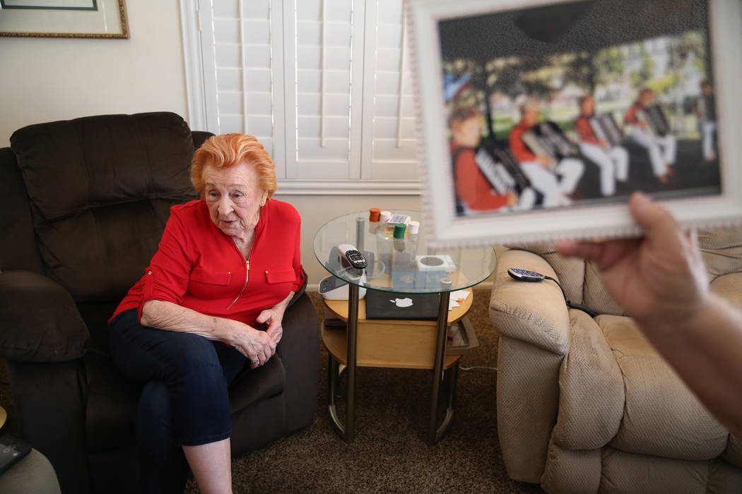 Etta Baykara, 91, is interviewed at her home in Las Vegas, Tuesday, July 30, 2019. Baykara, who ...