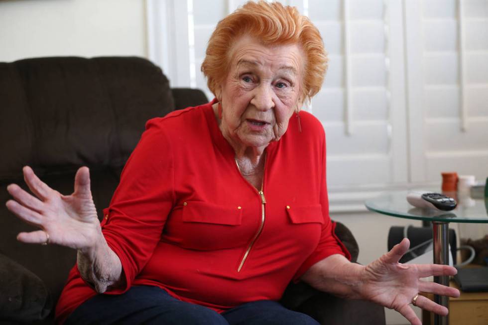 Etta Baykara, 91, is interviewed at her home in Las Vegas, Tuesday, July 30, 2019. Baykara, who ...