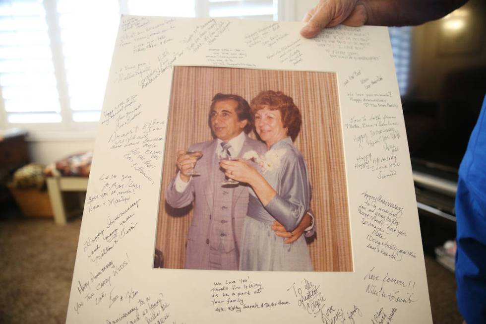 A picture of Joe Baykara, left, 93, and his wife Etta, 91, at their home in Las Vegas, Wednesda ...