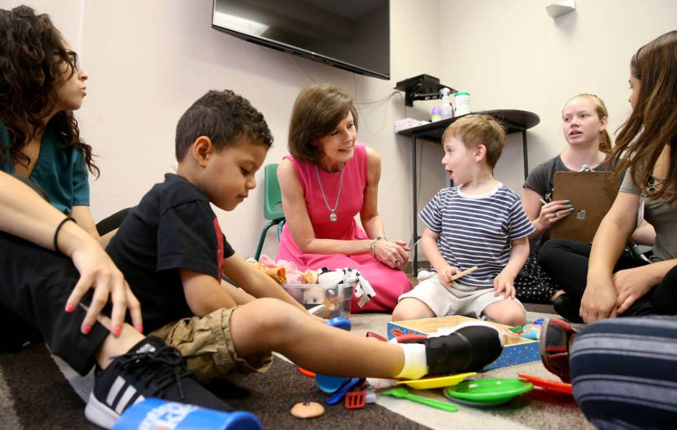 Grant a Gift Autism Foundation CEO Terri Janison, third from left, during circle time at her La ...