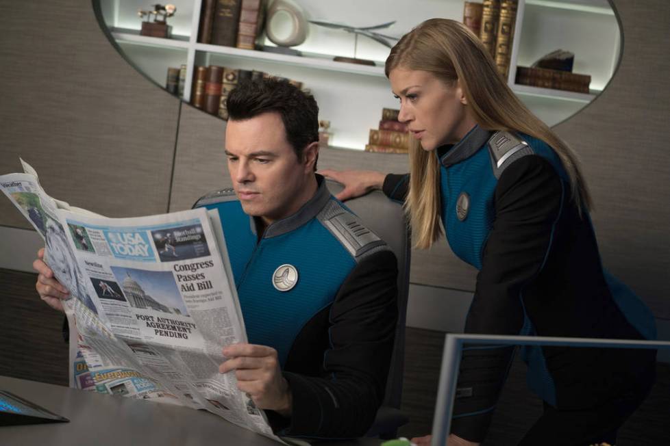 THE ORVILLE: L-R: Seth MacFarlane and Adrianne Palicki in the ÒLasting ImpressionsÓ ...