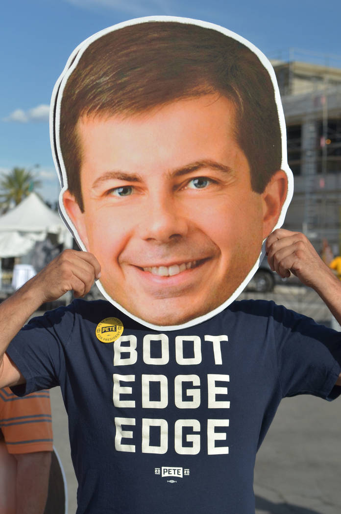 David White, a supporter for Democratic presidential candidate and South Bend, Ind., Mayor Pete ...
