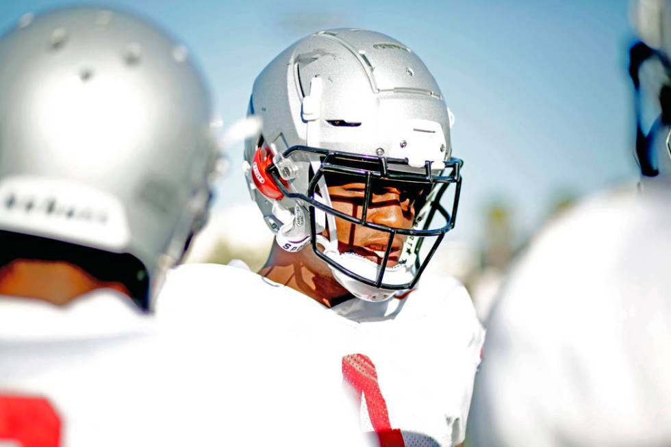 UNLV Rebels wide receiver Randal Grimes (4) during practice at Rebel Park, at UNLV in Las Vegas ...