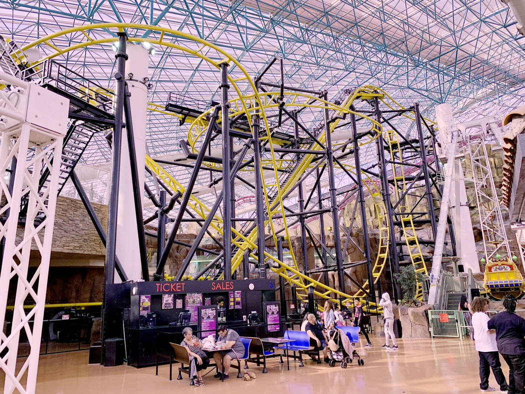 The closed El Loco roller coaster in Circus Circus Adventuredome in Las Vegas Thursday, April 4 ...