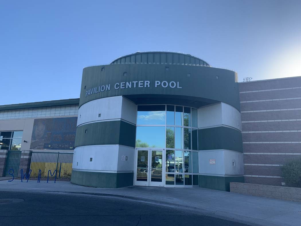 The Pavilion City Center Pool in Summerlin pictured on Aug. 3, 2019 (Mia Sims, Las Vegas Review ...