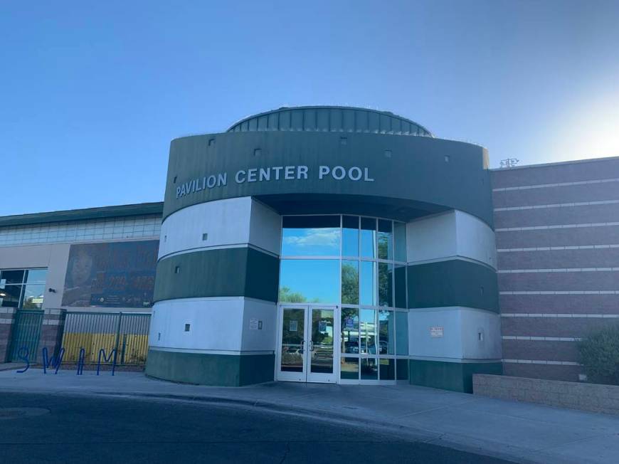 The Pavilion City Center Pool in Summerlin pictured on Aug. 3, 2019 (Mia Sims, Las Vegas Review ...