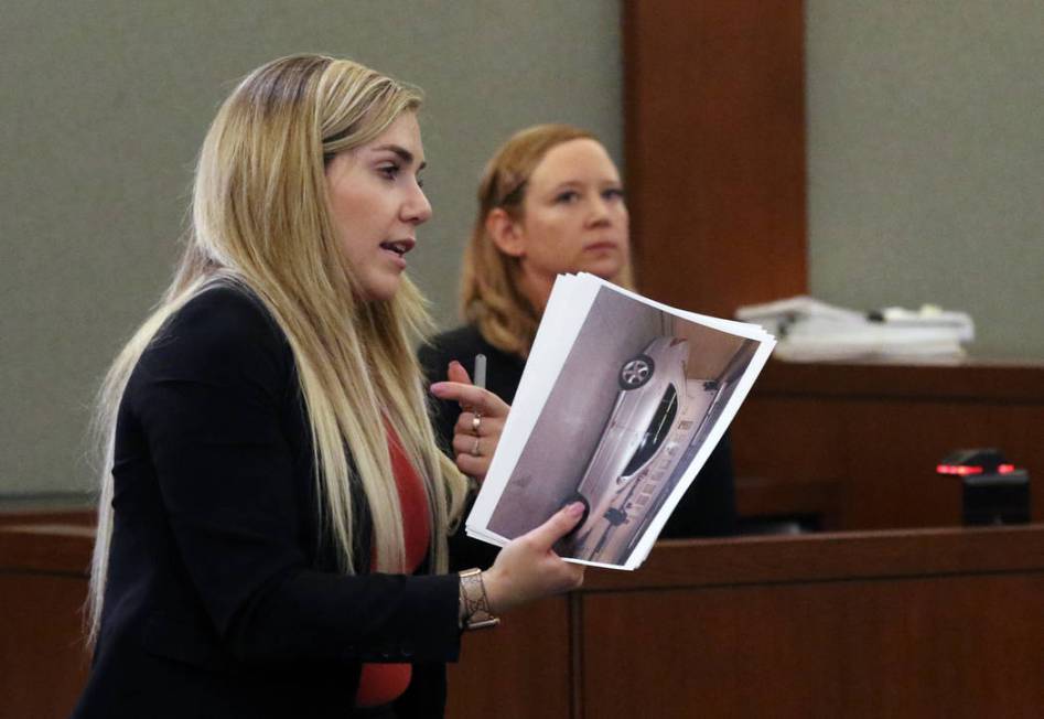 Prosecutor Sarah Overly, left, questions Jennifer Hornback during the murder trial of Jaiden Ca ...