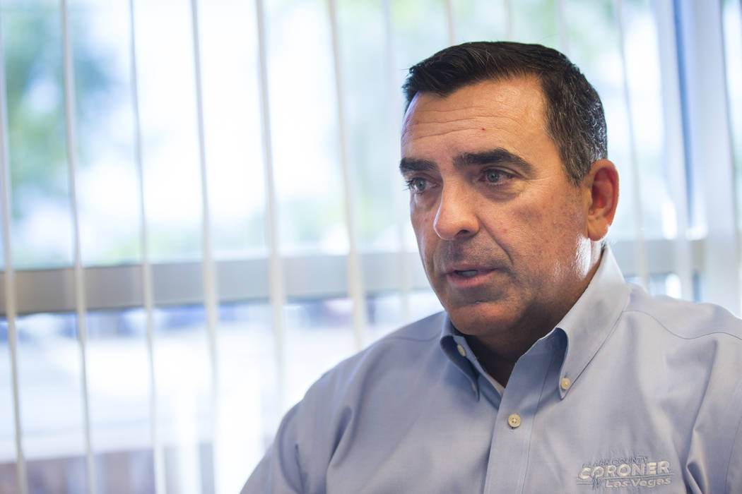 Clark County coroner John Fudenberg at the coroner's office near downtown Las Vegas on Thursday ...