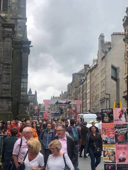 A scene outside Edinburgh Festival Fringe on Aug. 6, 2019. (John Katsilometes/Las Vegas Review ...