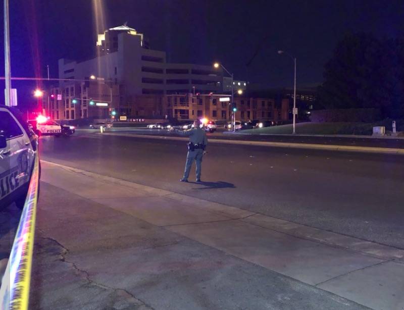 Las Vegas police officers respond after an officer-involved shooting in the 3600 block of Parad ...