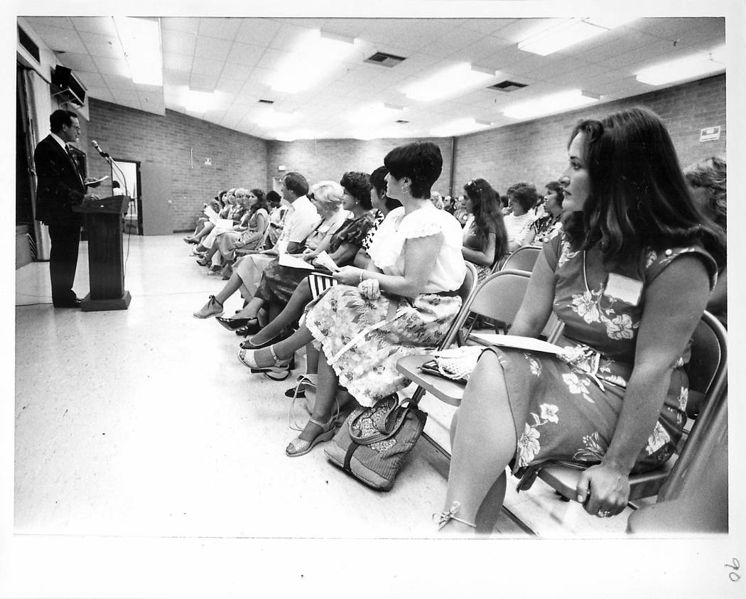 It's the first day back to work for the 1982-83 school year in the Clark County School District ...