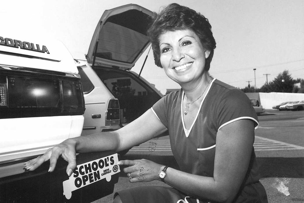 First day back at school bumper sticker shown by Vikki Lee. (Las Vegas Review-Journal)