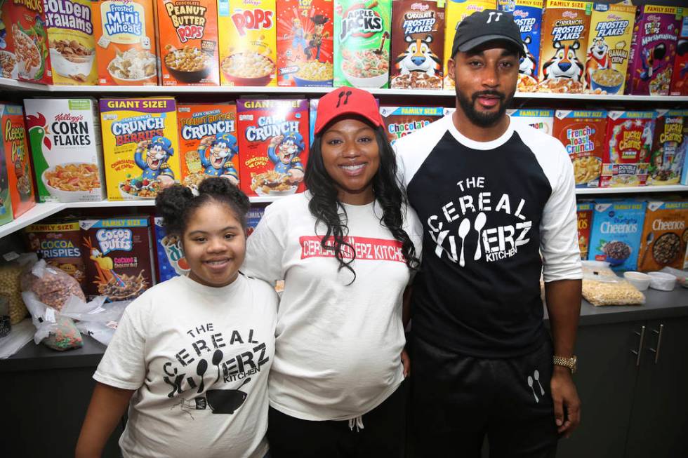 The Cereal Killerz Kitchen owners Chris Burns, far right, his wife Jessica, center, and daughte ...