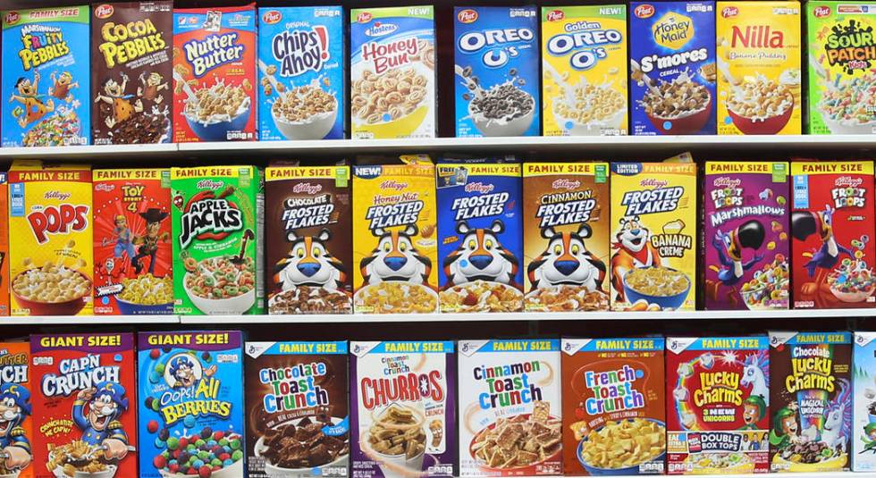 The Cereal Killerz Kitchen at the Galleria at Sunset mall in Henderson features a wall of cerea ...