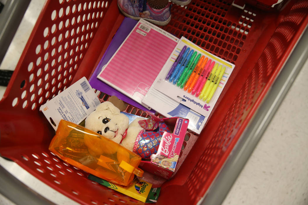School supplies at Target, 4001 S. Maryland Parkway, in Las Vegas, on Thursday, Aug. 8, 2019. ( ...