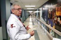 Dr. John Fildes, University Medical Center's trauma director, leads a tour of UMC's Trauma Cent ...
