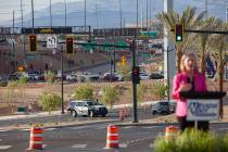 Kristina Swallow, the director the the Nevada Department of Transportation, addresses guests in ...