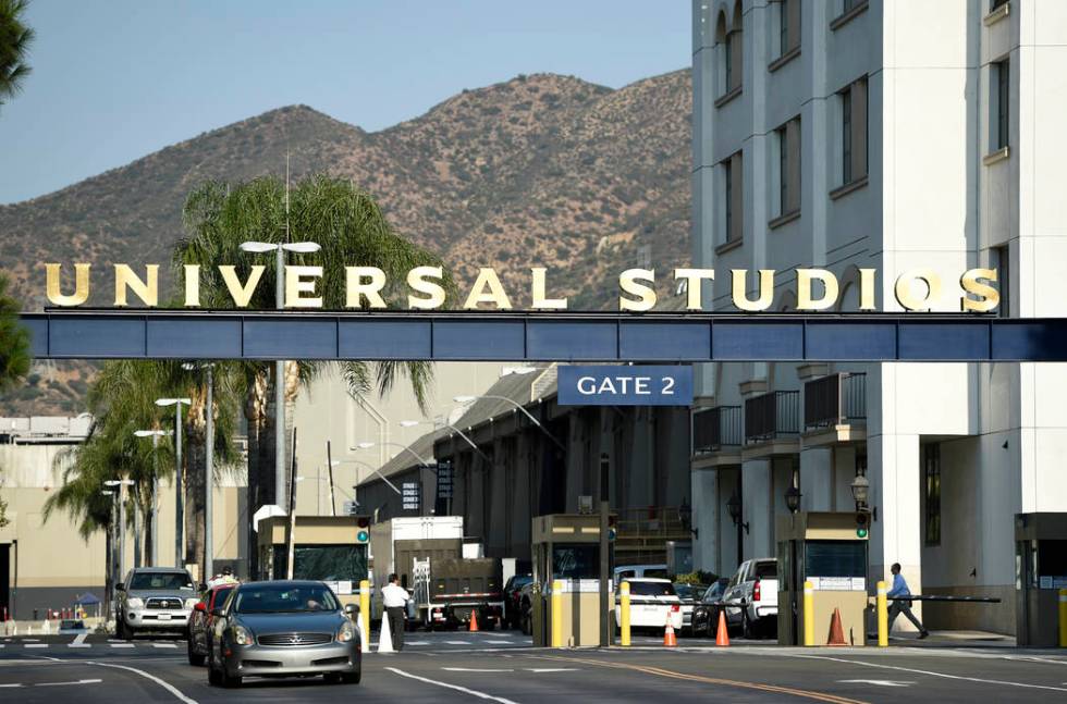 FILE - In this Aug. 23, 2016 file photo, the entrance to the Universal Studios lot is pictured ...