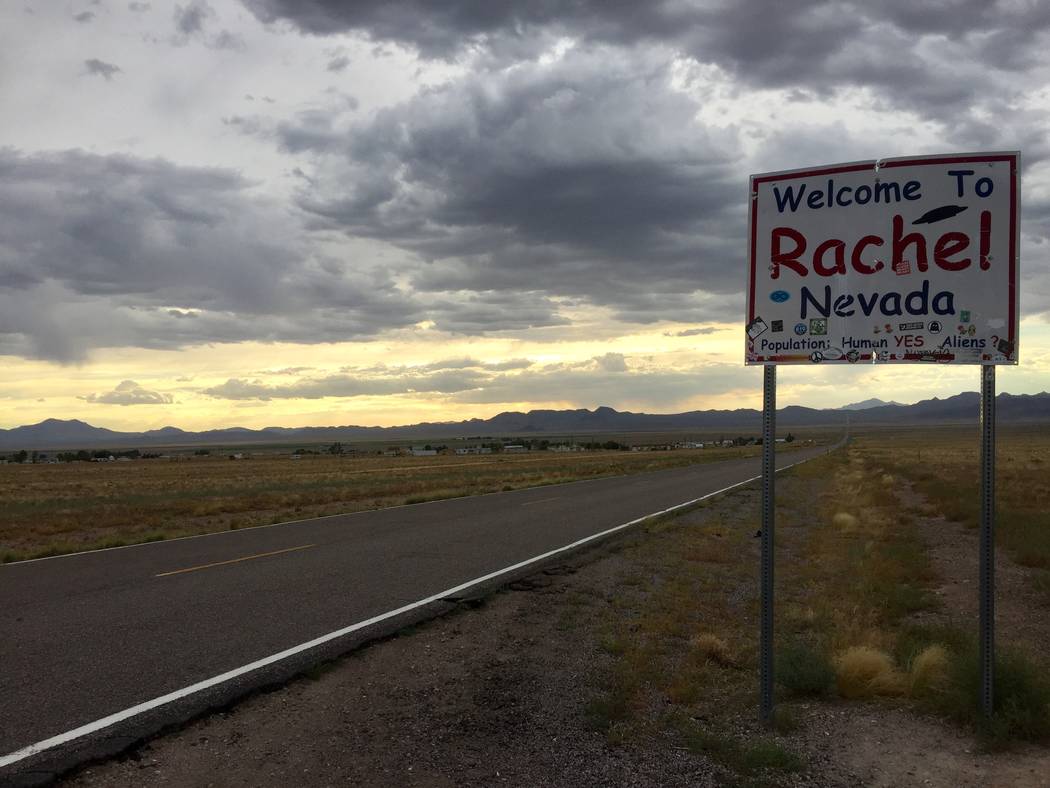 Rachel, a small collection of homes roughly 10 miles from the base, is the nearest thing resemb ...