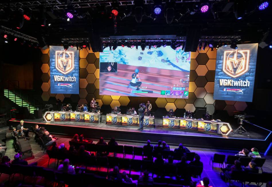 Vegas Golden Knights players Alex Tuch, Malcolm Subban and William Karlsson play "Fortnite ...