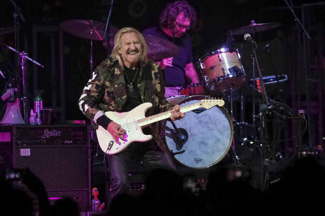 FILE - In this Sept. 20, 2017, file photo, Joe Walsh performs on stage during the Joe Walsh and ...