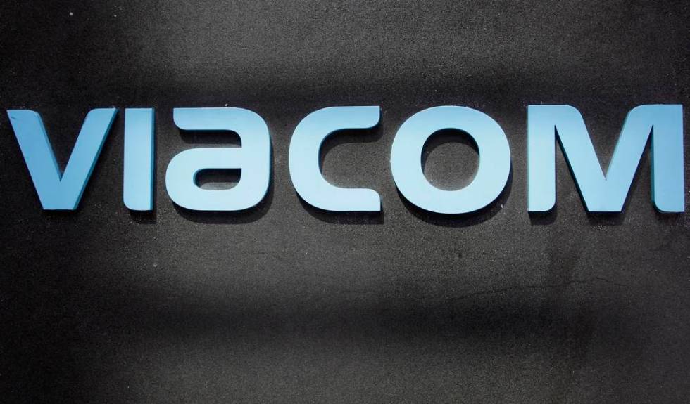 The Viacom logo at Viacom headquarters in New York. CBS and Viacom said Tuesday, Aug. 13, 2019, ...